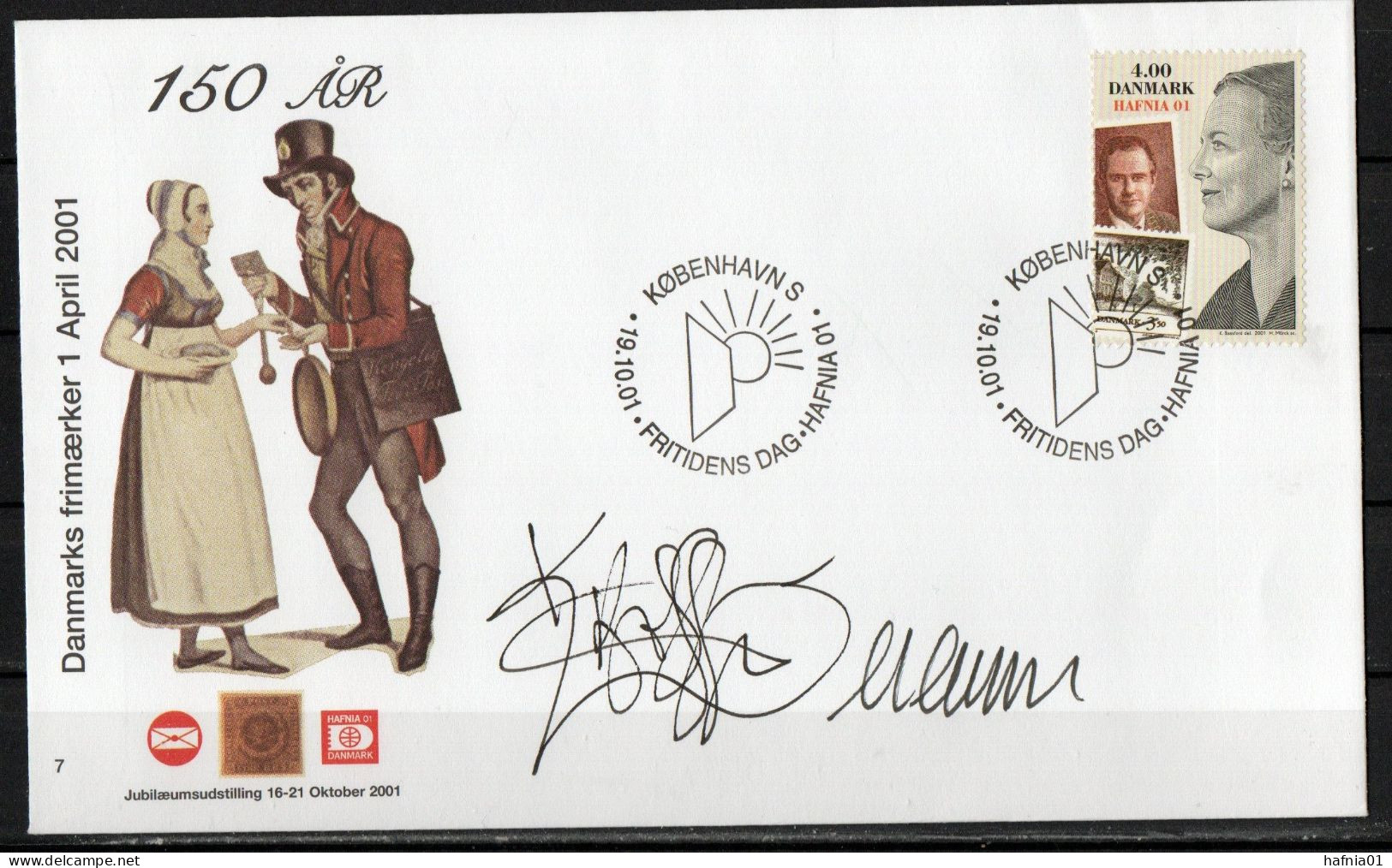 Martin Mörck. Denmark 2001. Int. Stamp Exhibition HAFNIA'01. Michel 1287. Cover. Special Cancel. Signed. - Lettres & Documents