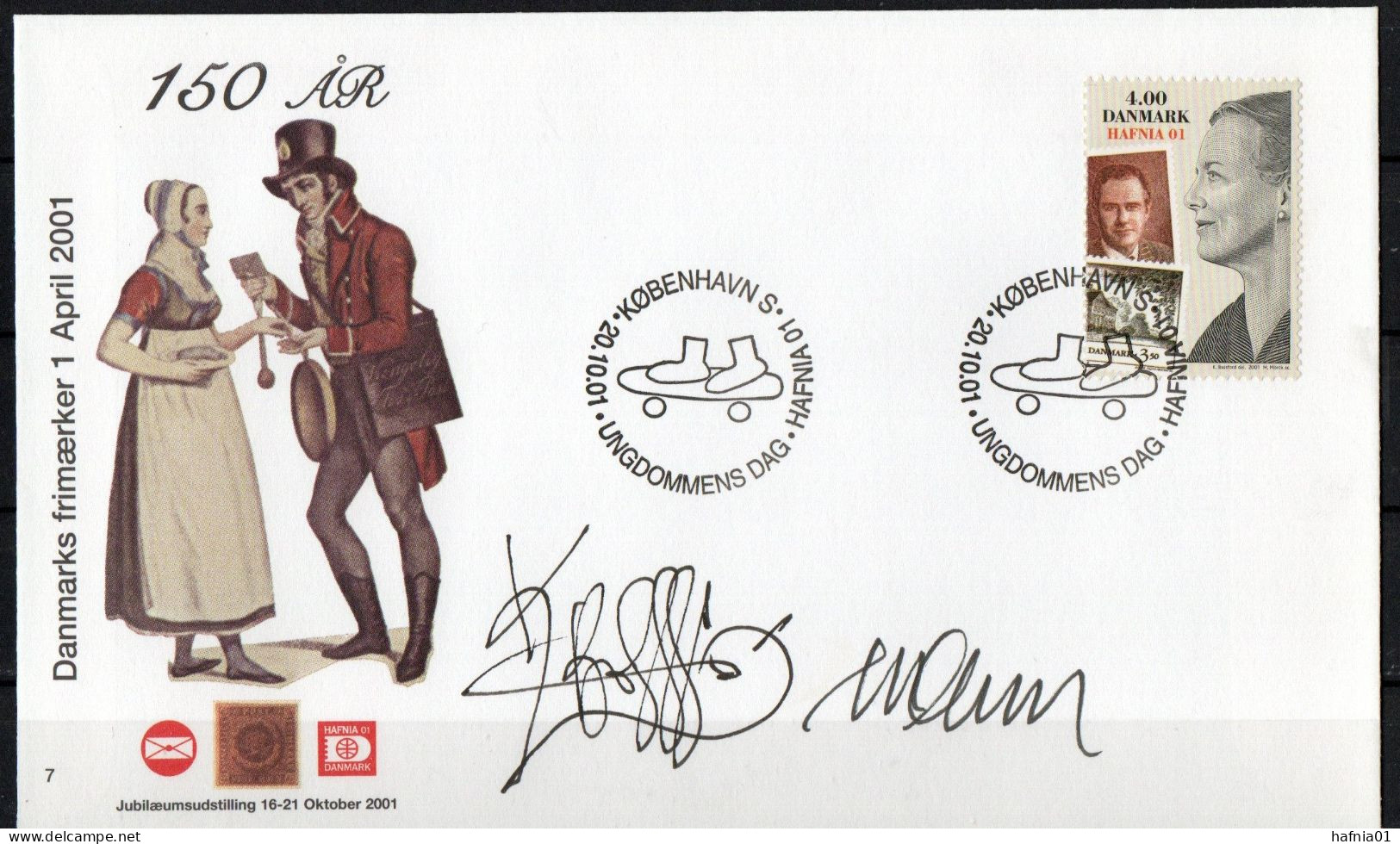 Martin Mörck. Denmark 2001. Int. Stamp Exhibition HAFNIA'01. Michel 1287. Cover. Special Cancel. Signed. - Brieven En Documenten