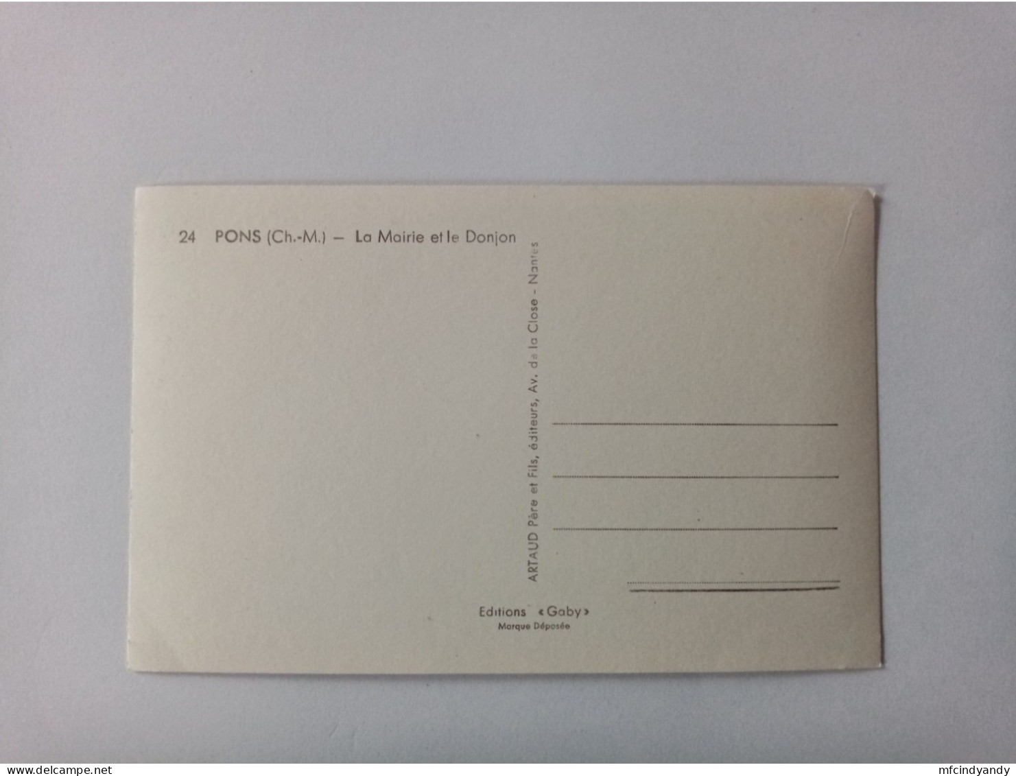 Carte Postale - Pons ; La Mairie Et Le Donjon    (1pple) - Pons