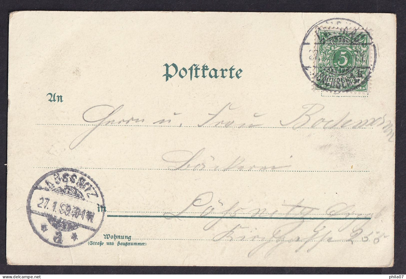 Gruss Aus ... / Wenn Ich Schreibe Kurz Und Bundig... / Year 1899 / Long Line Postcard Circulated, 2 Scans - Saluti Da.../ Gruss Aus...