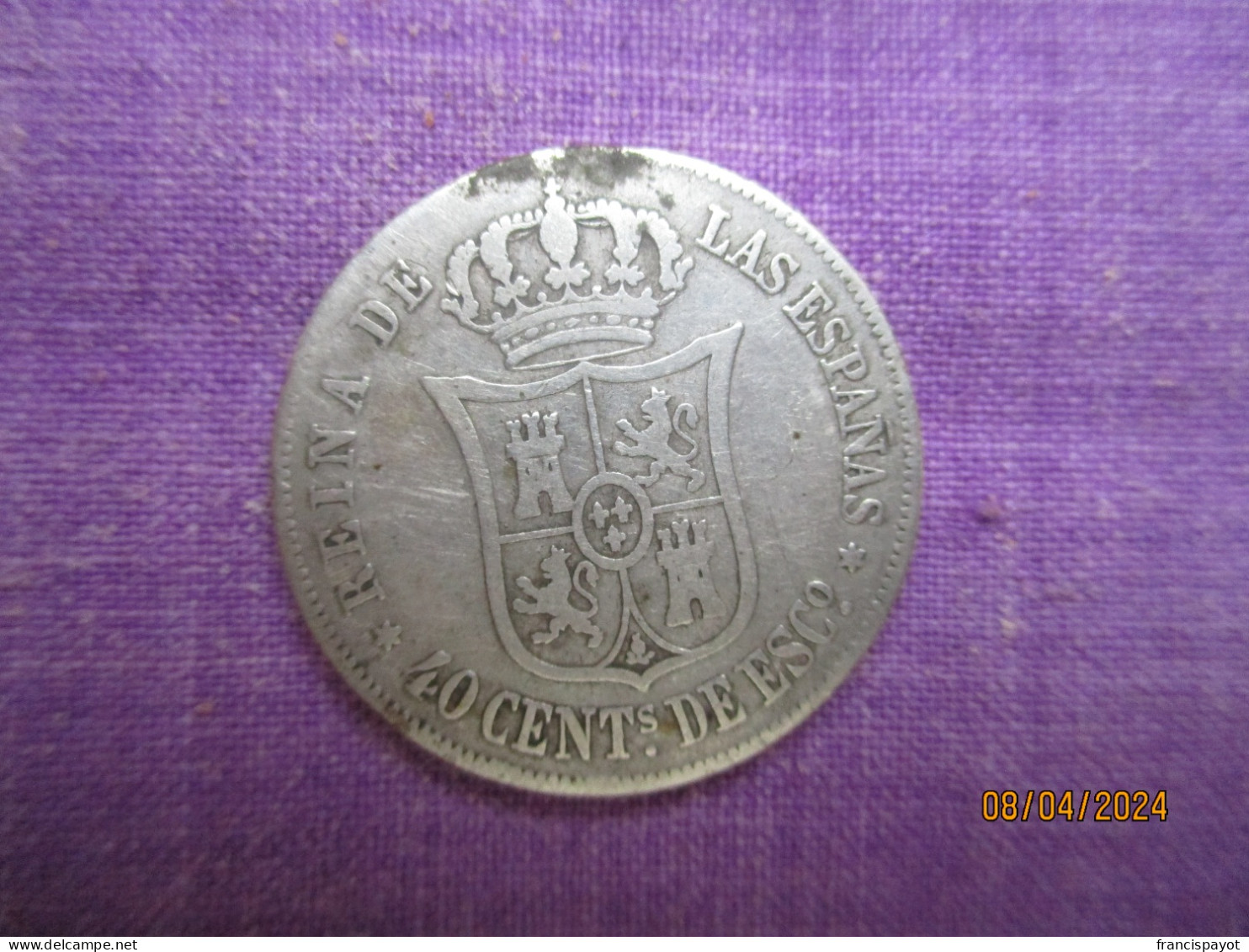 Spain: 40 Centimos De Escudo 1866 - Sonstige & Ohne Zuordnung