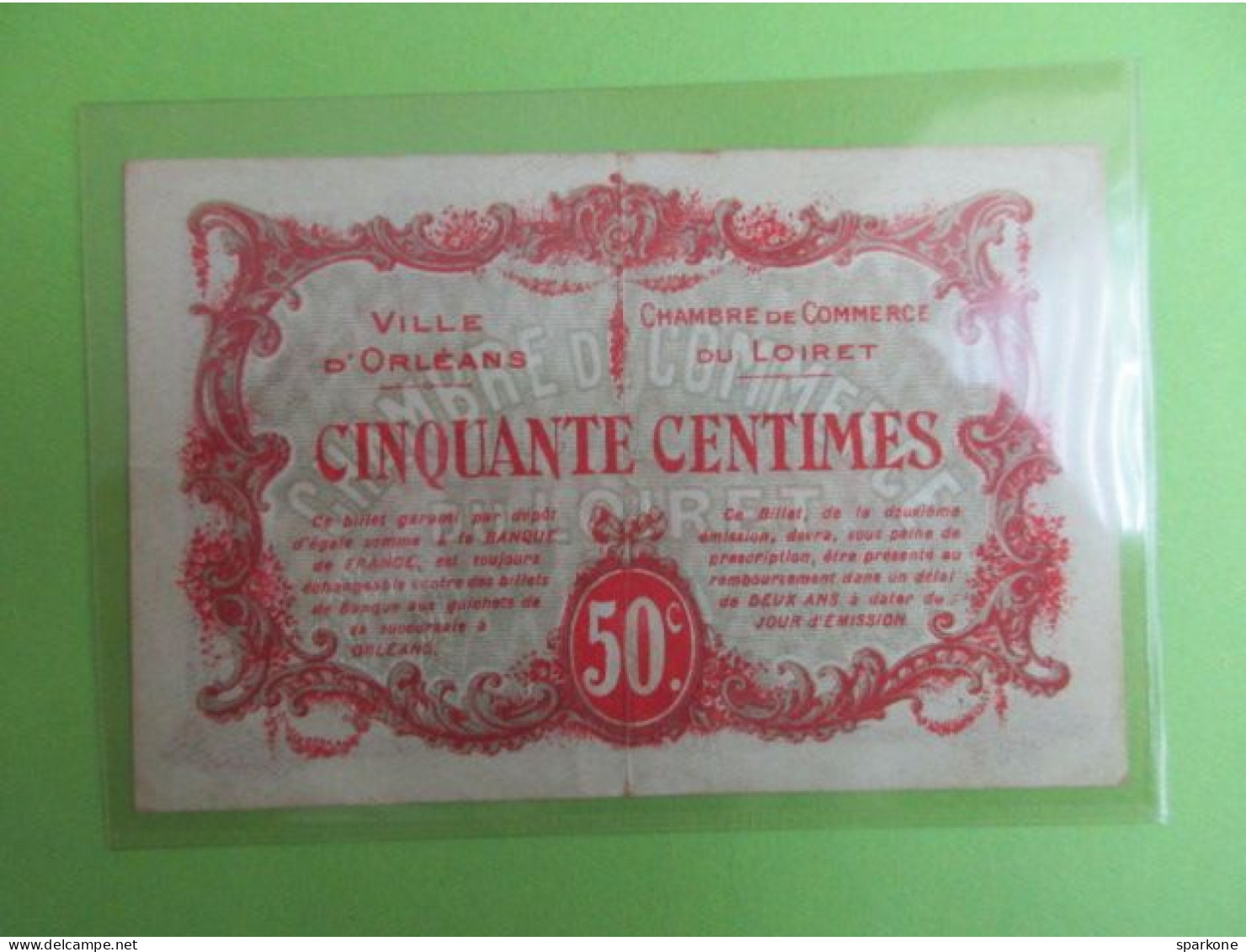 Chambre De Commerce Et Ville D'Orléans - Billet De 50 Centimes - 2° émission - 2 Avril 1916 - Chambre De Commerce