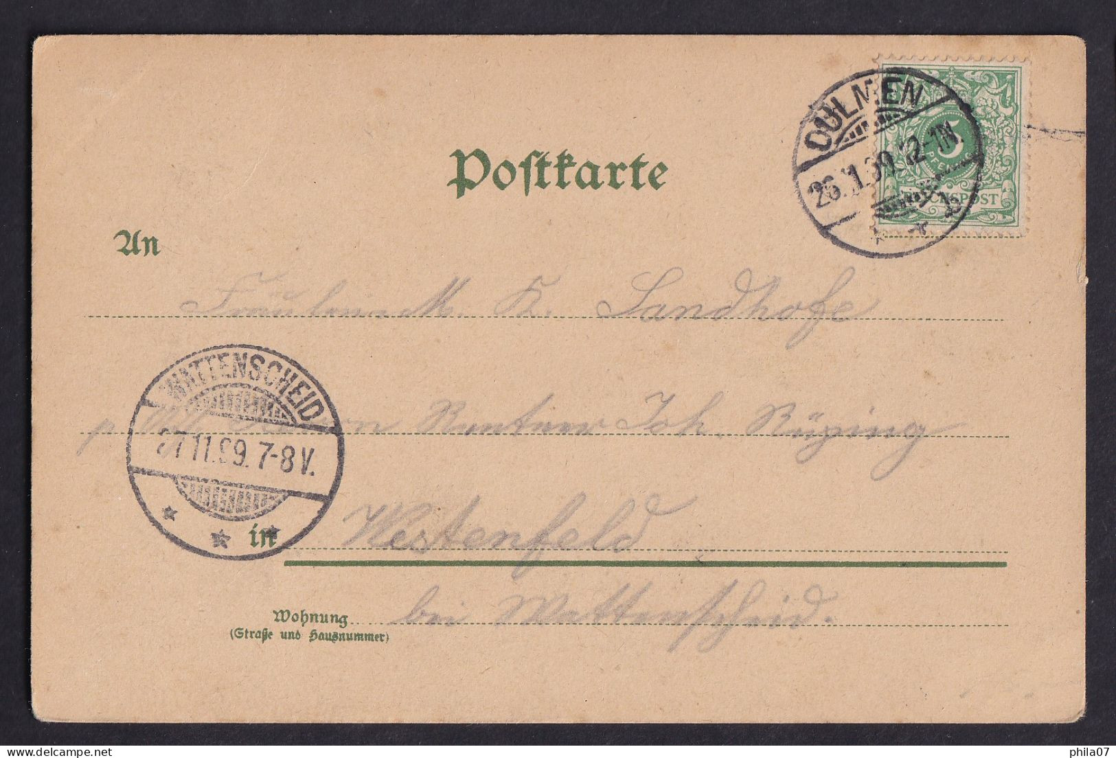 Gruss Aus ... / Wo Ich Gehe Wo Ich Stehe,... / Year 1899 / Long Line Postcard Circulated, 2 Scans - Saluti Da.../ Gruss Aus...