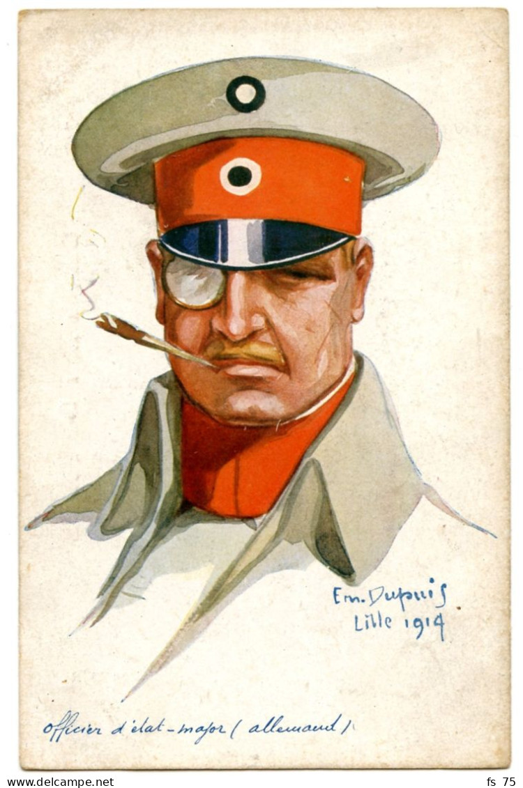 ILLUSTRATEUR EMILE DUPUIS - LOT DE 13 CARTES DE LA GUERRE  1914 / 1918 - N°2-5-7-12-26-32-3349-50-51-52-53 ET 54