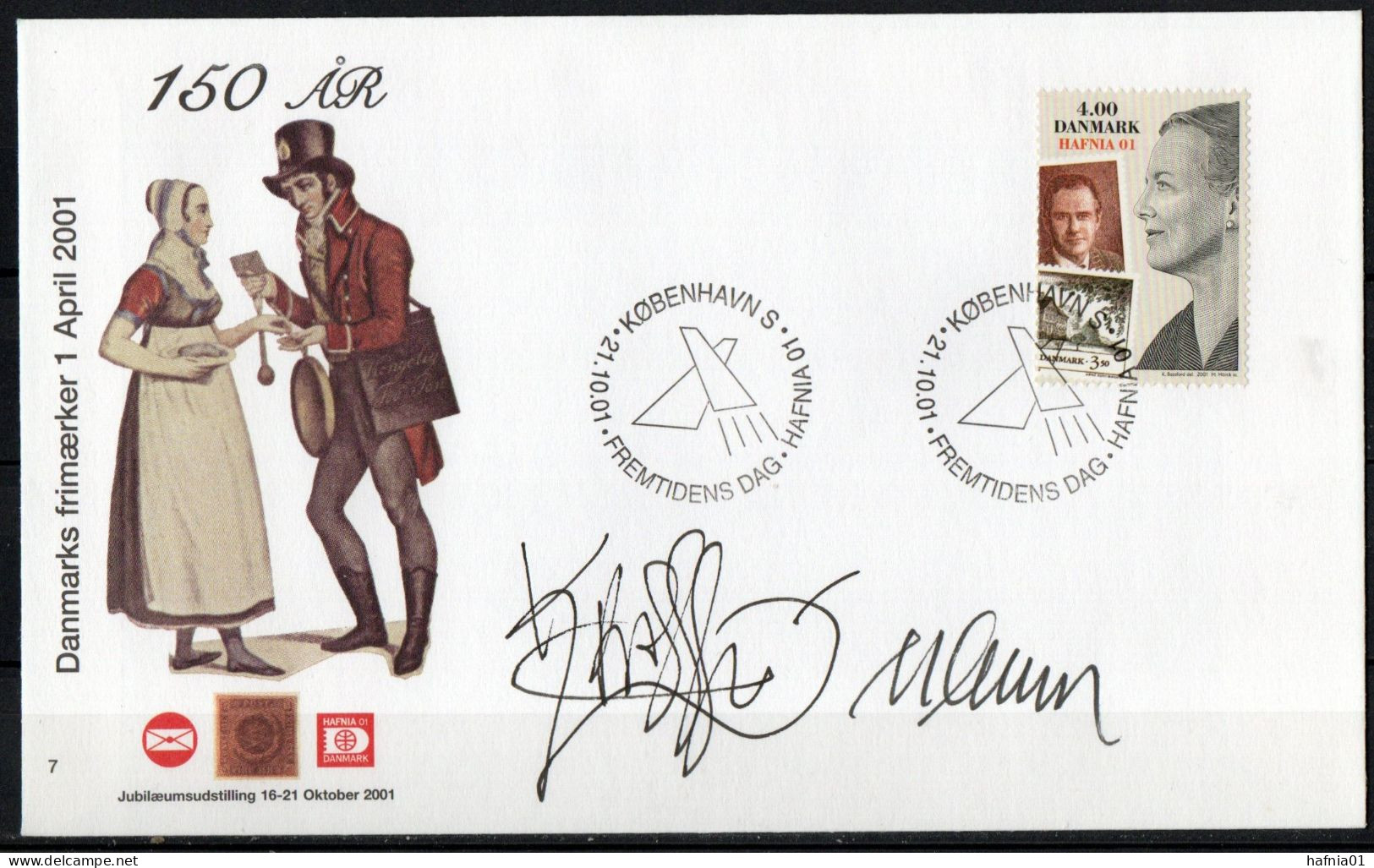 Martin Mörck. Denmark 2001. Int. Stamp Exhibition HAFNIA'01. Michel 1287. Cover. Special Cancel. Signed. - Lettres & Documents