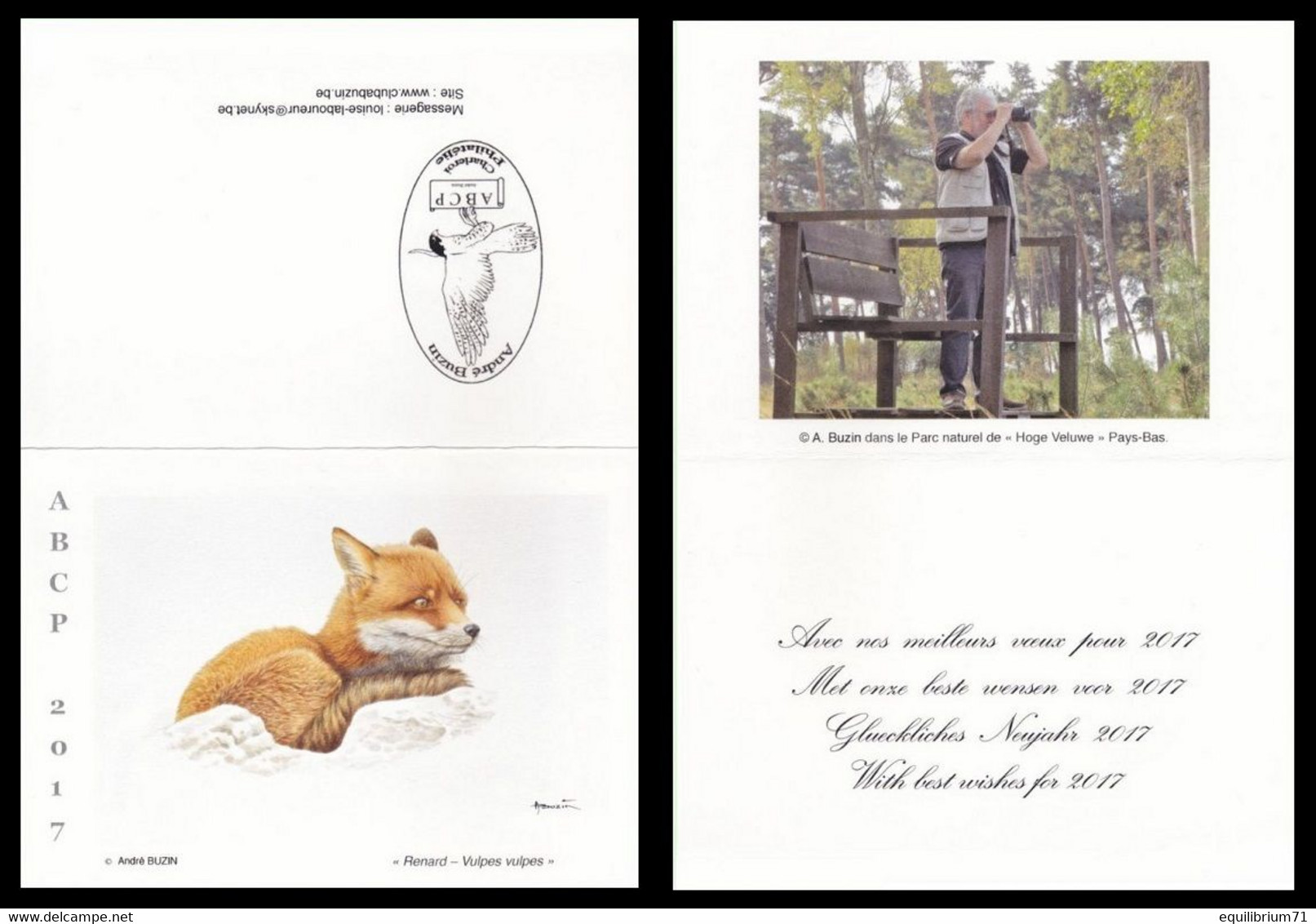 Carte De Voeux 2017 - Le Renard / De Vos / Der Fuchs / The Fox - ABCP - BUZIN - 1985-.. Pájaros (Buzin)