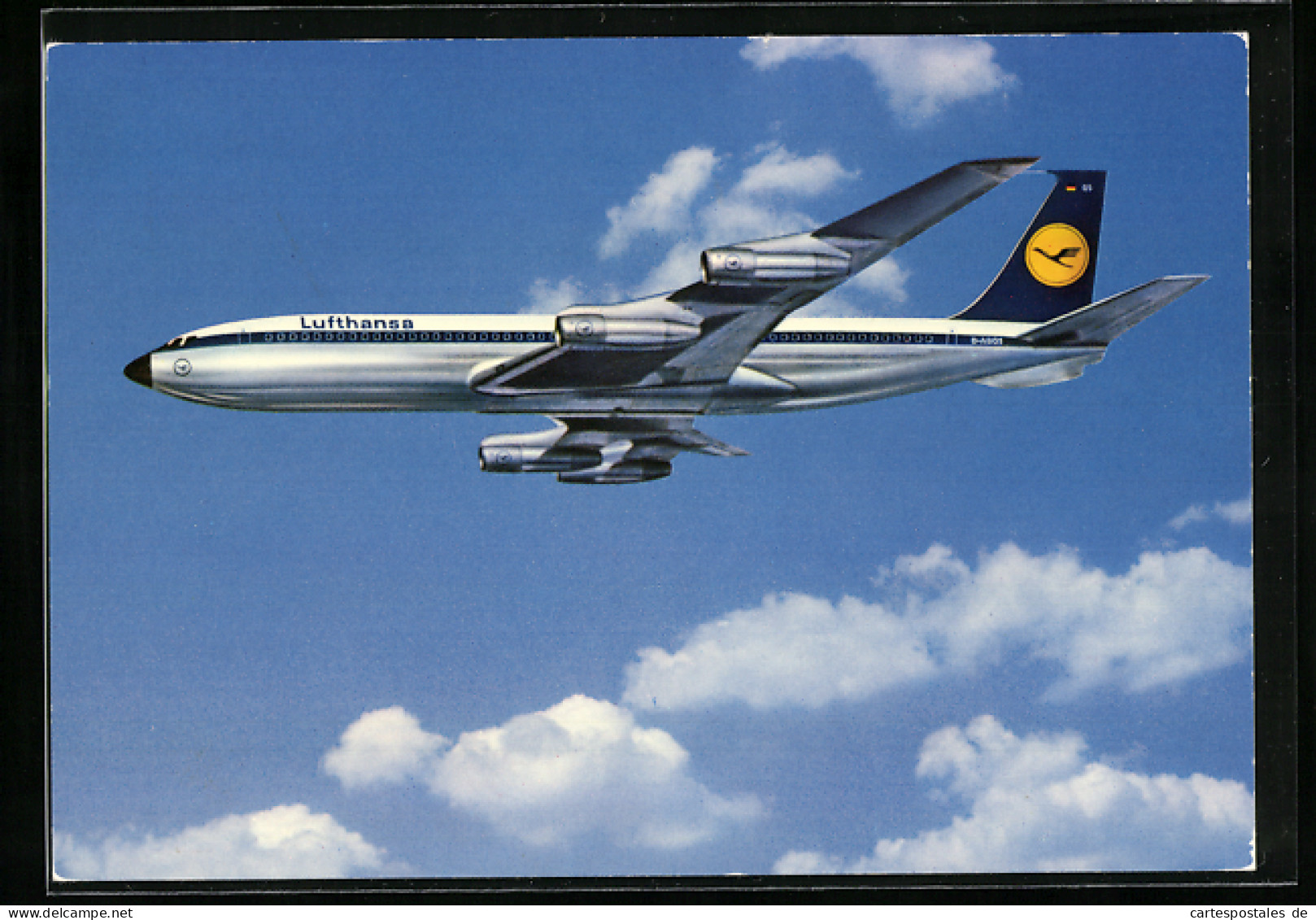 AK Flugzeug Boeing 707 Intercontinental Jet Der Lufthansa über Den Wolken  - 1946-....: Moderne