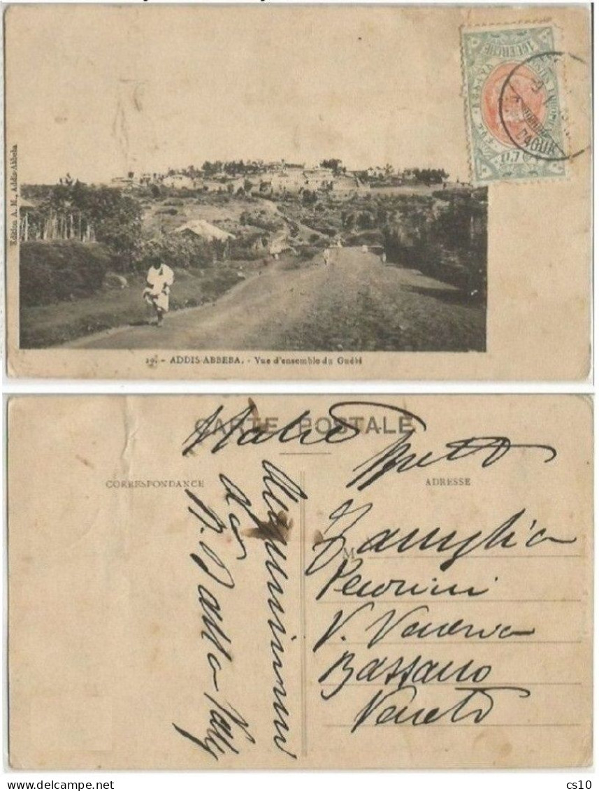 Etiopia Addis Abbeba - Vue Du Guebì - B/w Pcard Dire Daua 9jen1912 X Italy Avec G.1 - Ethiopia