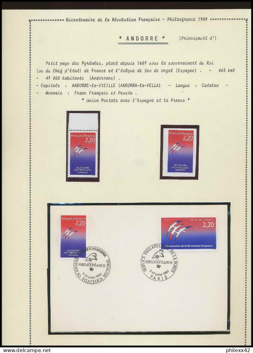 556 Andorre (andorra) Bicentenaire Révolution Francaise N° 376 + Non Dentelé ** Imperf + FDC  France - Rivoluzione Francese