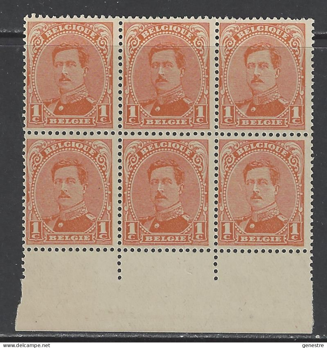 Belgique - 1915 - COB  135 **/* (MNH/MH) - Type I - Charnière Sur 2 Timbres - 1915-1920 Albert I.