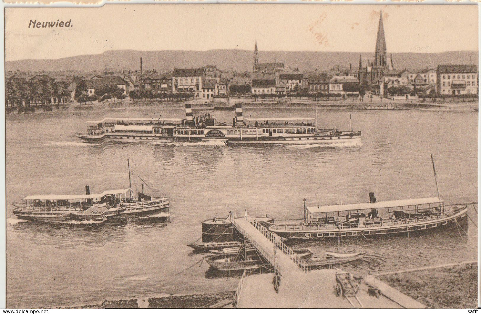 AK Neuwied, Rhein Mit Rheindampfer 1908 - Neuwied