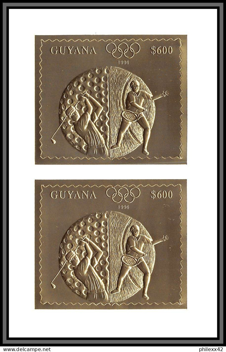 86383 Guyana Mi N°4298/4299 Golf Tennis Atlanta 1996 Jeux Olympiques (olympic Games) OR Gold Stamps Argent Silver ** MNH - Guyana (1966-...)