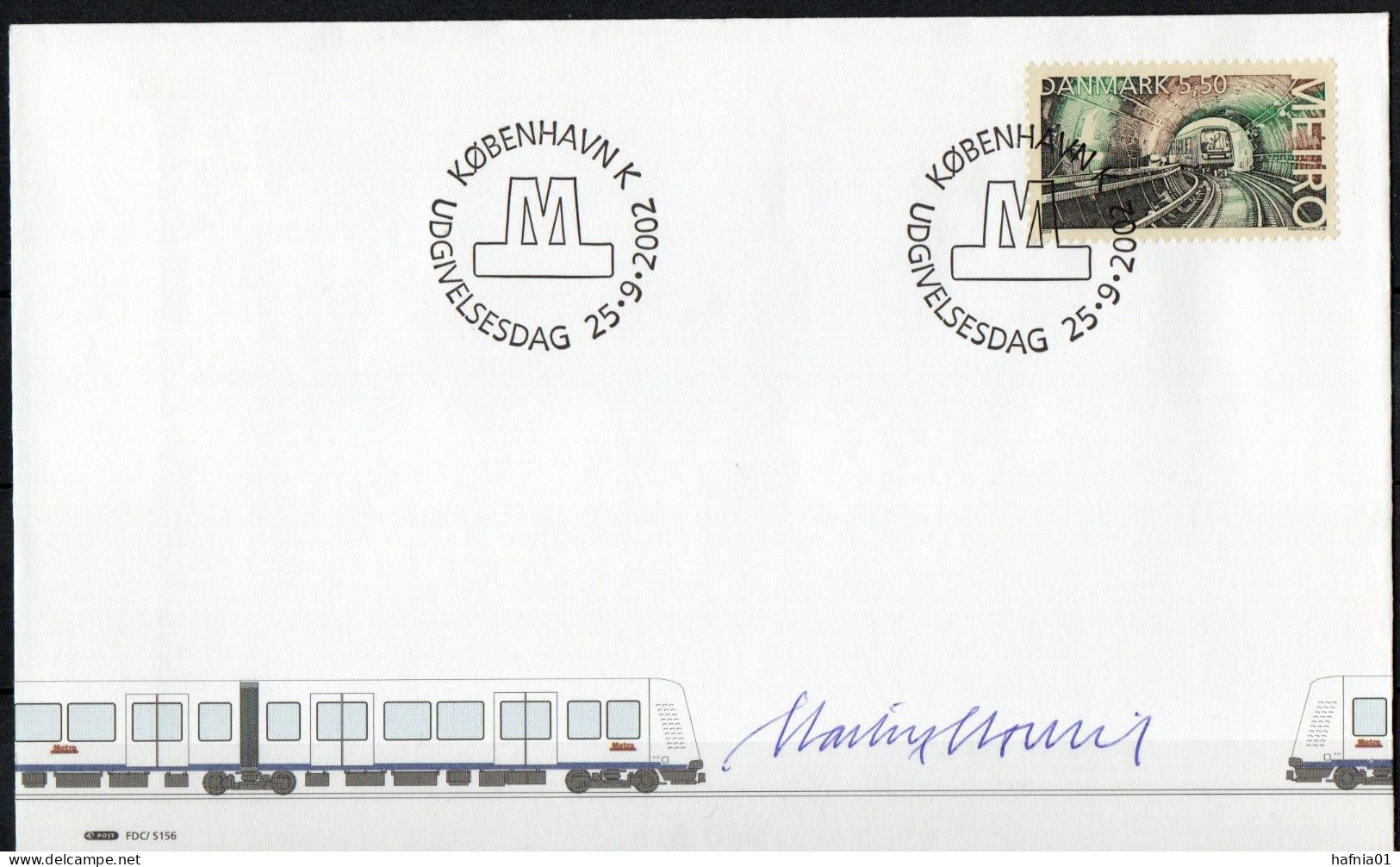 Martin Mörck. Denmark 2002. Opening Of The Copenhagen Metro. Michel 1320. FDC. Signed. - FDC