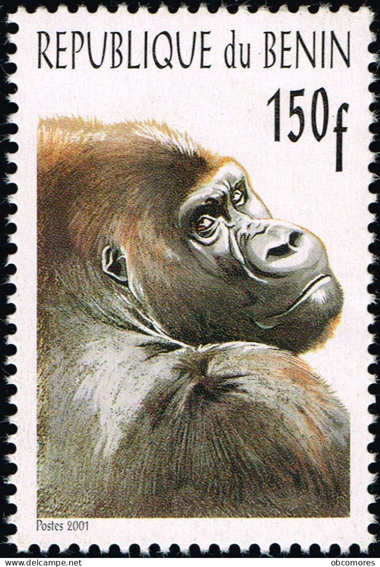 Benin 2001 - Mi XLVIII Sc 1215A - Gorilla 150 F - MNH ** - RARE - Gorillas