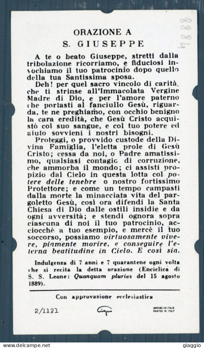 °°° Santino N. 8884 - S. Giuseppe °°° - Religión & Esoterismo