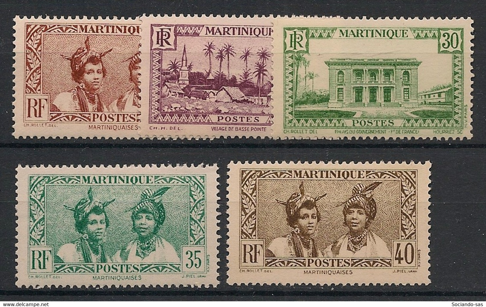 MARTINIQUE - 1933-38 - N°YT. 139 à 142 - 5 Valeurs - Neuf Luxe ** / MNH / Postfrisch - Neufs