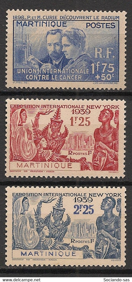 MARTINIQUE - 1938-39 - N°YT. 167 - 168 - 169 - Curie / New York - Neuf Luxe ** / MNH / Postfrisch - Neufs