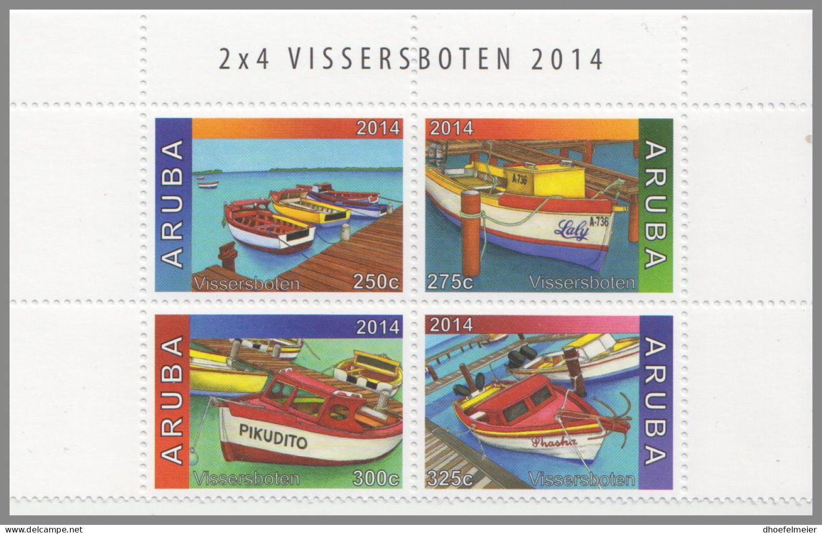 ARUBA 2014 MNH Fishing Boats Fischerboote Vissersboten 4v – OFFICIAL ISSUE – DHQ49610 - Schiffe