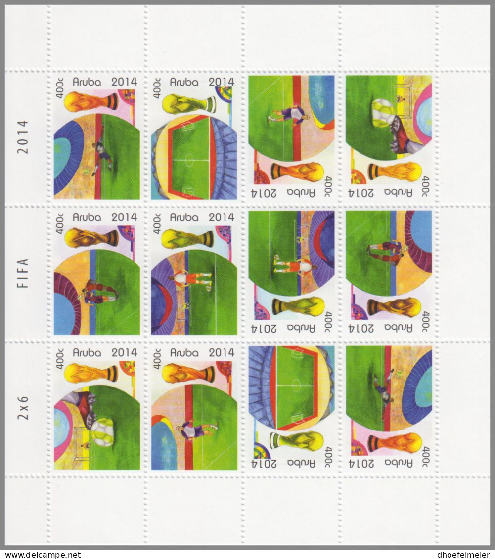 ARUBA 2014 MNH FIFA Football Fußball Voetbal M/S – OFFICIAL ISSUE – DHQ49610 - Sonstige & Ohne Zuordnung