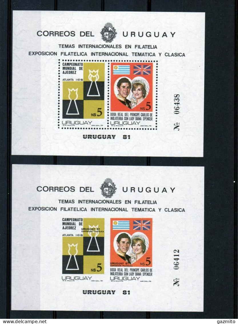 Uruguay 1981, Chess, Royal Wedding, Diana, BF+BF IMPERFORATED - Schach