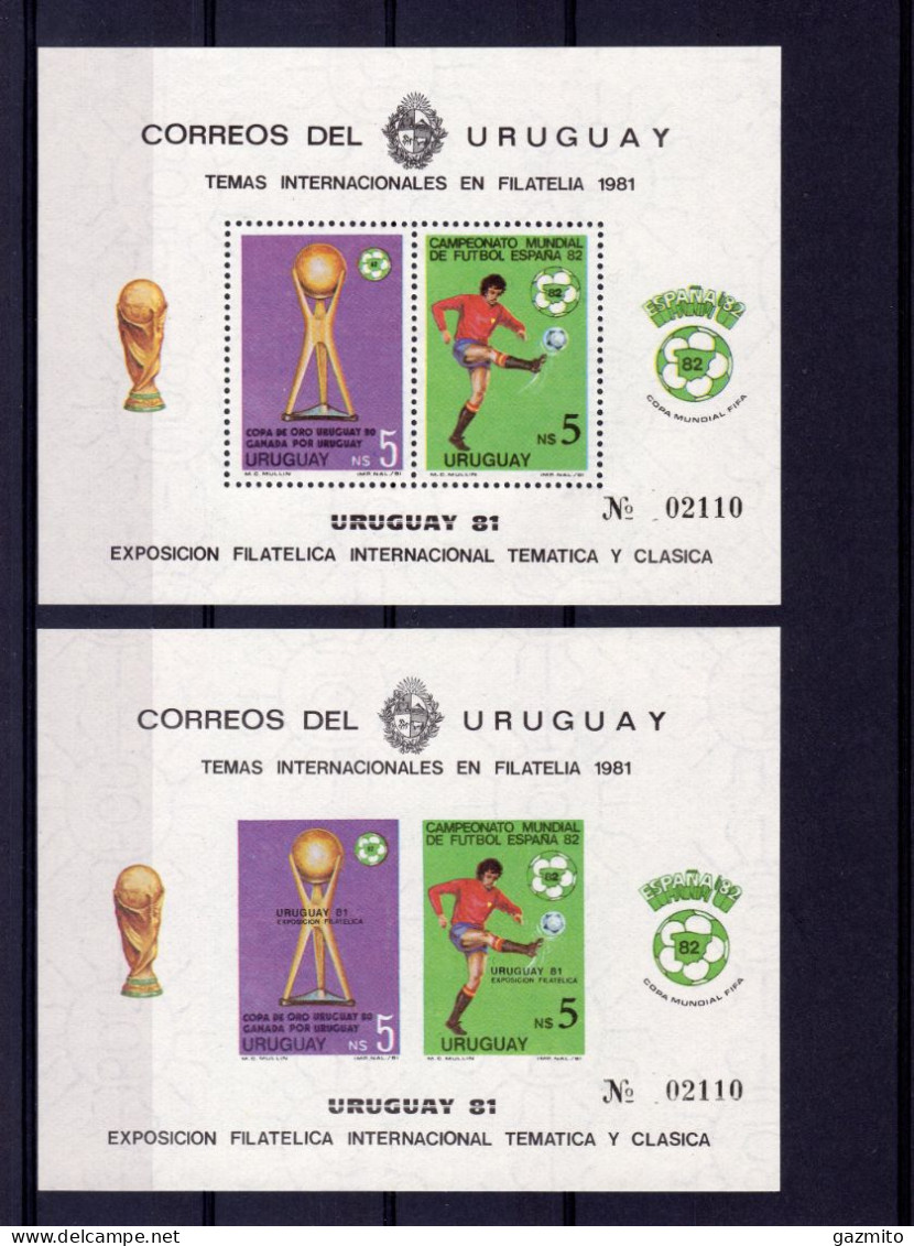 Uruguay 1982, Football World Cup In Spain, BF+BF IMPERFORATED - Uruguay