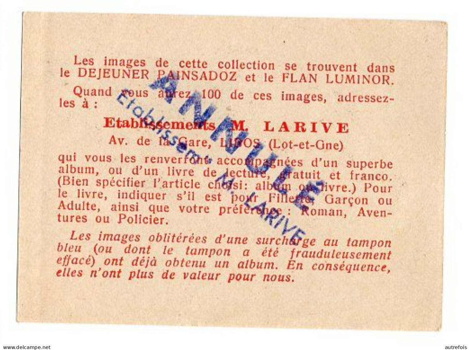 SAVOIE CAPITALE CHAMBERY  -  CHROMO -   PUB DEJEUNER PAINSADOZ ET FLAN LUMINOR -  ETS M LARIVE LIBOS 47 - Rhône-Alpes