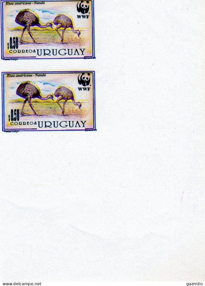 Uruguay 1993, WWF, Nandu, IMPFERFOATED Marginal Border - Nuevos