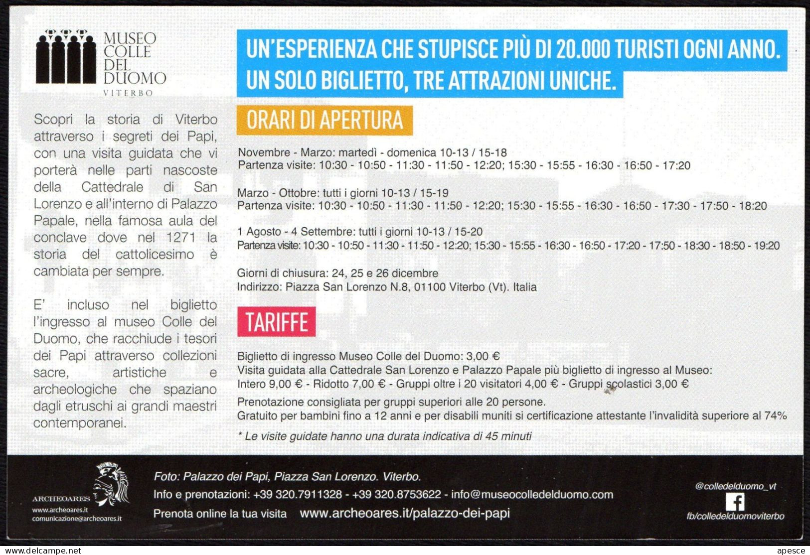 ITALIA - VITERBO - MOLTO PIU' DI QUELLO CHE VEDI - PALAZZO PAPALE - LENTE INGRANDIMENTO - PROMOCARD - I - Kirchen U. Kathedralen