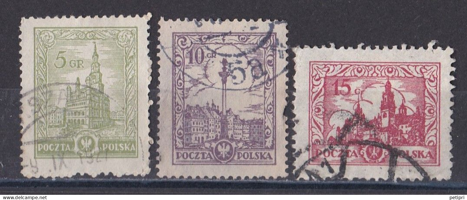 Pologne - République 1919  -  1939   Y & T N °  313   314  Et  315  Oblitérés - Gebruikt