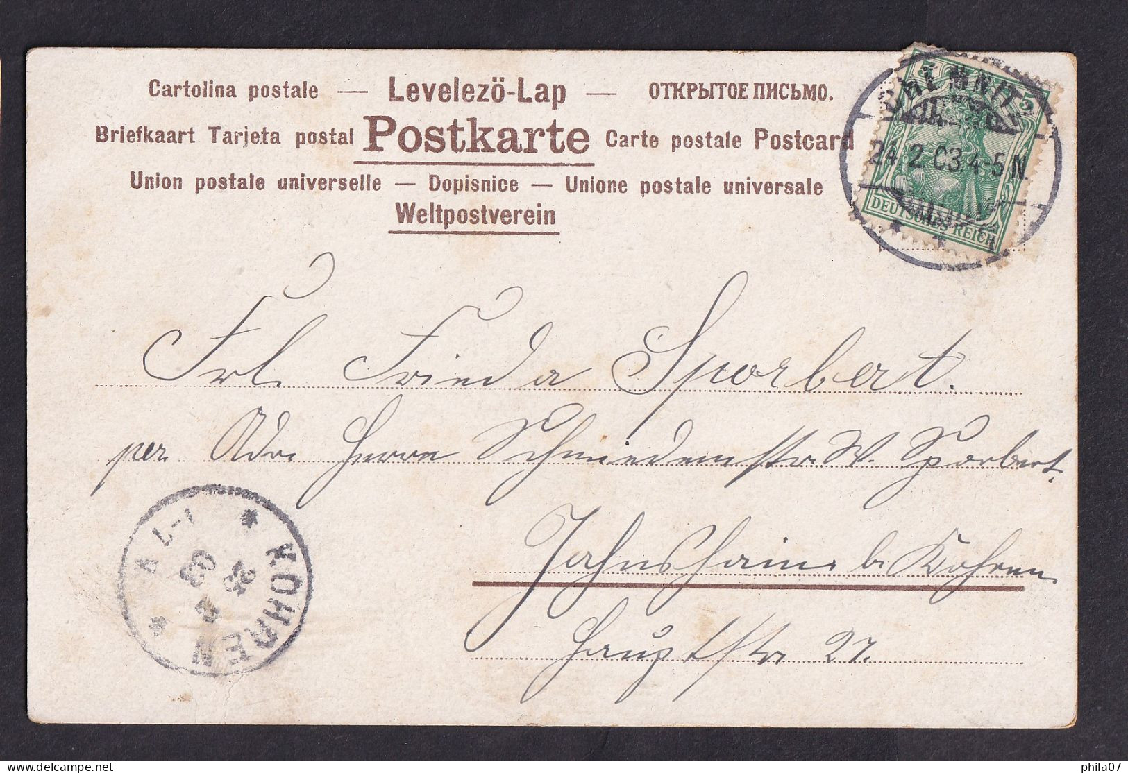 Gruss Aus ... - Snd Dir Dies Kartchen Aus .... / Year 1903 / Long Line Postcard Circulated, 2 Scans - Saluti Da.../ Gruss Aus...