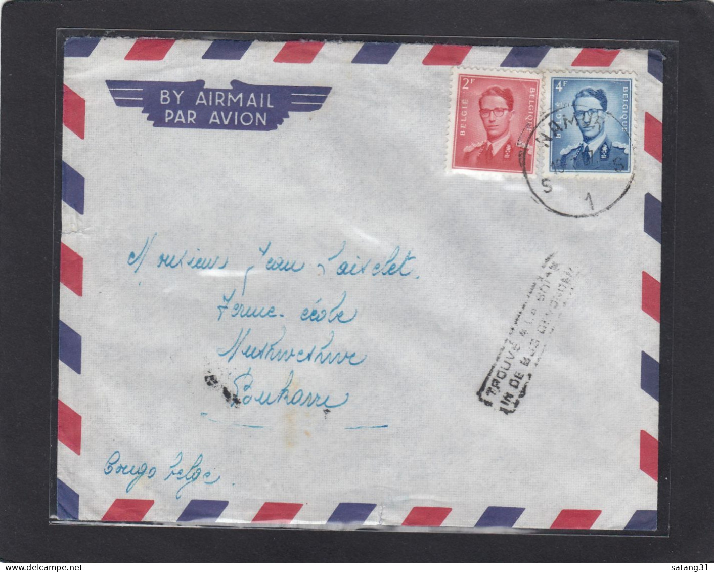 LETTRE DE NAMUR POUR BUKAVU,CONGO BELGE.CACHET "TROUVE A LA BOITE/IN DE BUS GEVONDEN". - Storia Postale