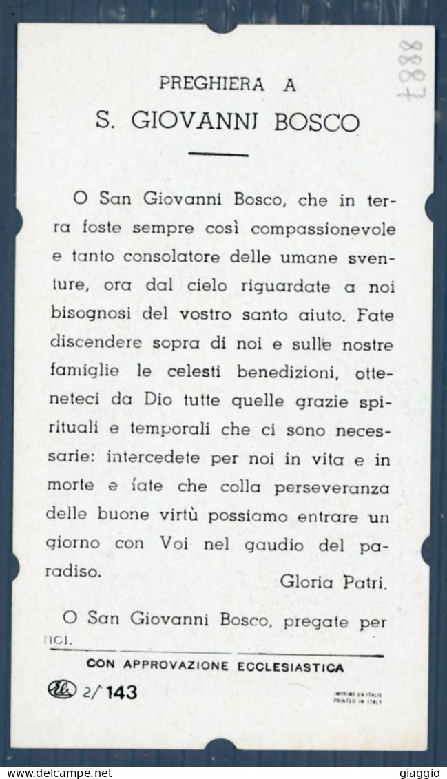 °°° Santino N. 8887 - S. Giovanni Bosco °°° - Religión & Esoterismo