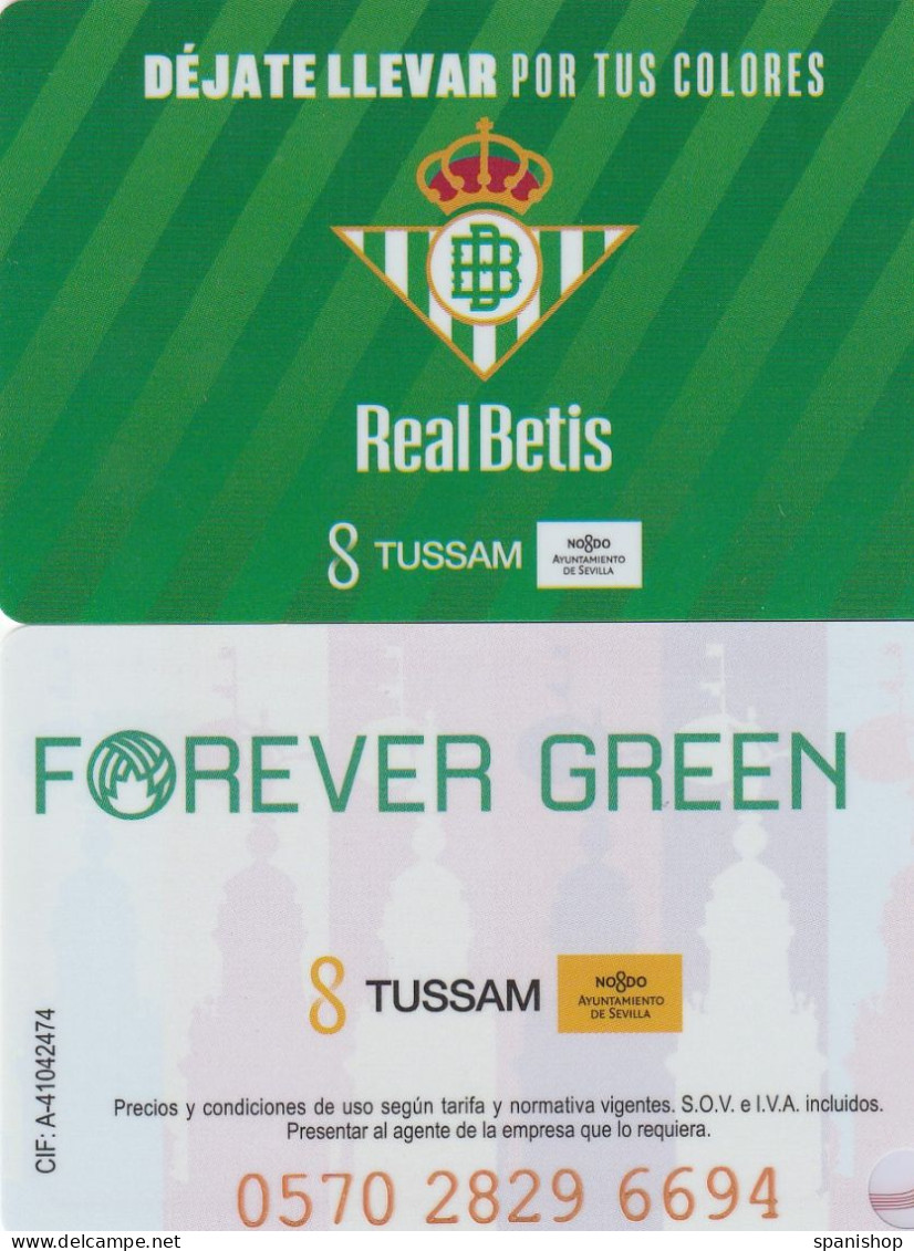 Spain Bus Card Football Clubes Sevilla And Betis - Autobus Contactless Cards - Europe