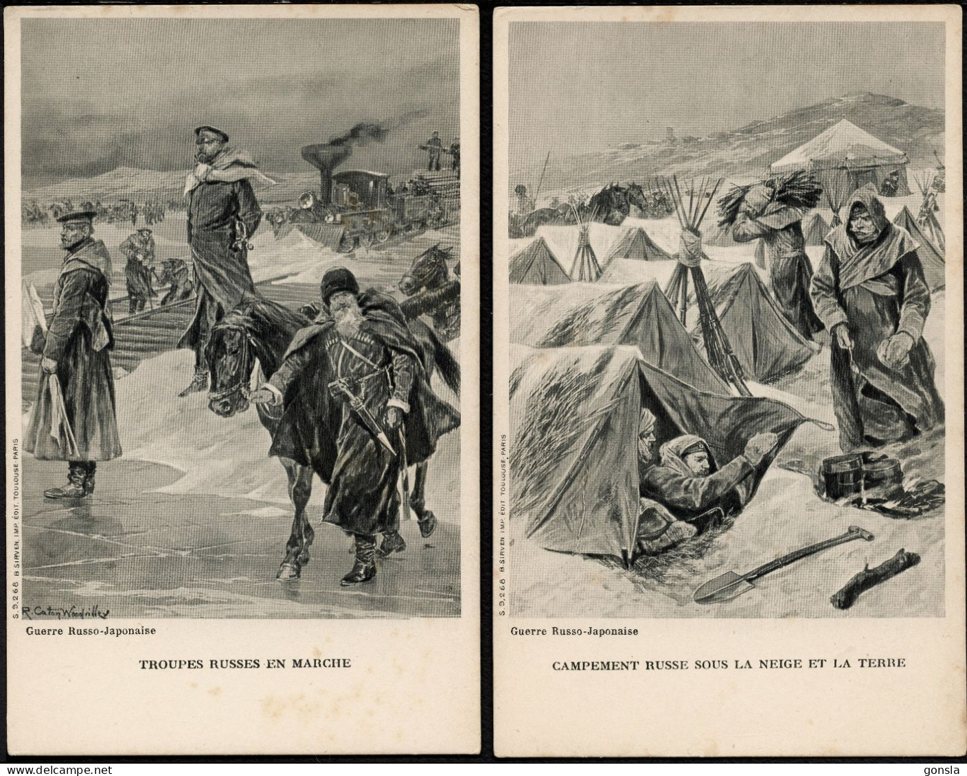 GUERRE RUSSO-JAPONAISE 1904-1905 "Troupes Et Campements" Lot De 2 Cartes Postales - Andere Kriege