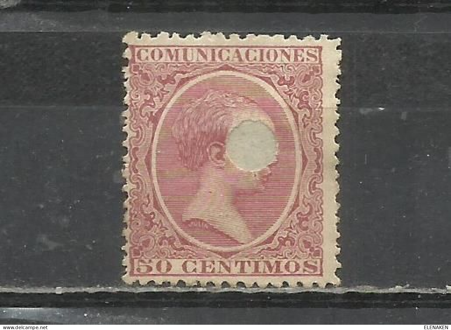 Q735F-SELLO CLASICO ALFONSO XIII 1889 Nº 224T USADO POR TELÉGRAFOS TALADRO   USADO POR TELÉGRAFOS TALADRO PERFINS , SI R - Used Stamps