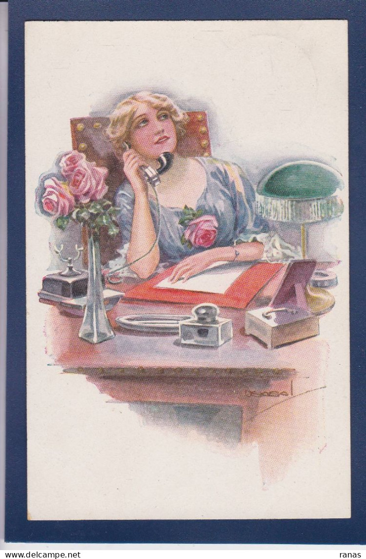 CPA USABAL Illustrateur Femme Woman Téléphone Circulée - Usabal