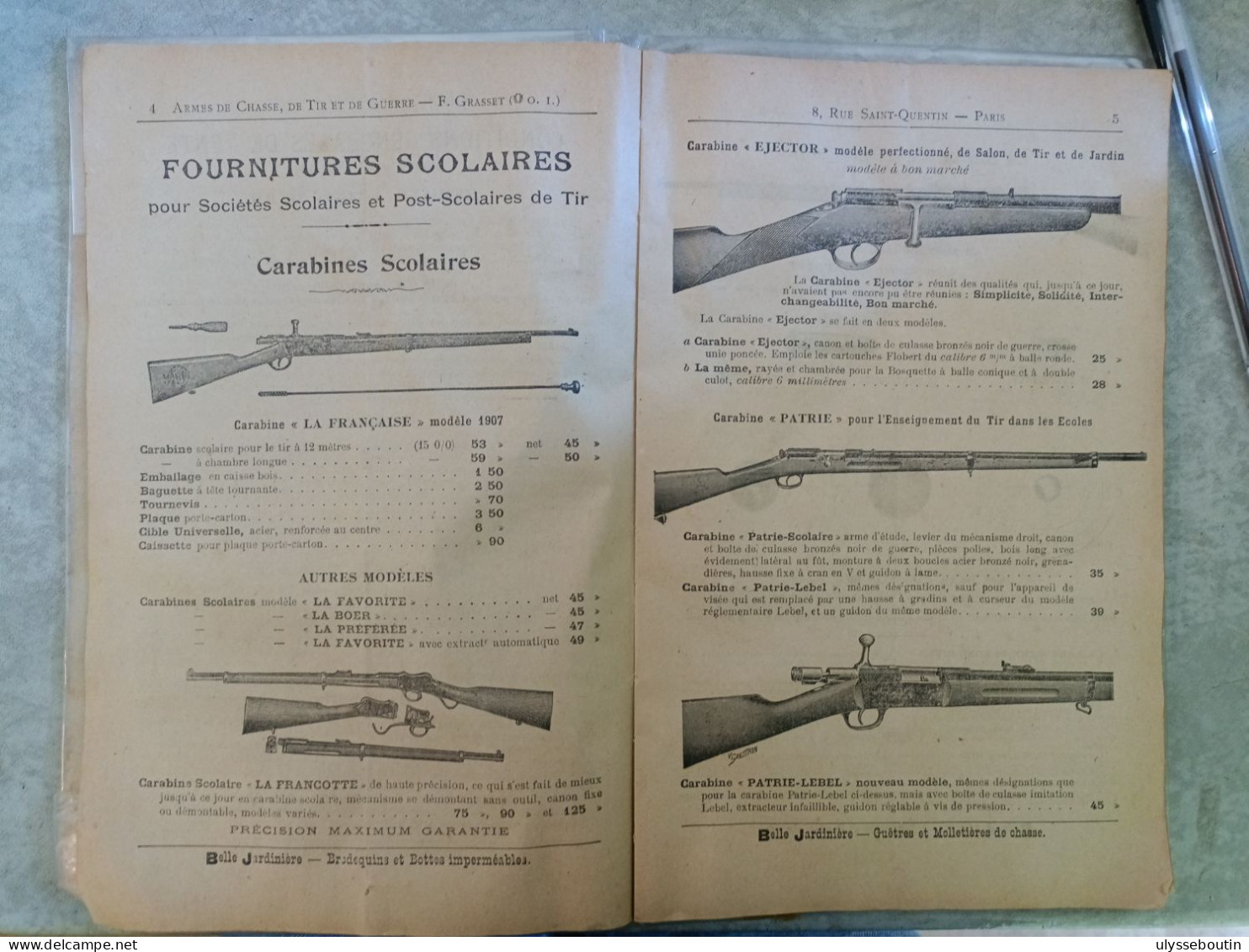 Catalogue Armes Et Munitions F.Grasset Paris 1910 - Francia