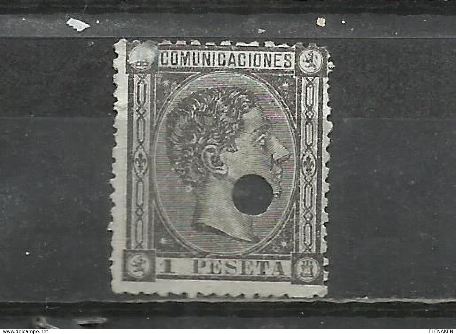 Q735H-SELLO CLASICO ALFONSO XII 1875 Nº 169T USADO POR TELÉGRAFOS TALADRO - Used Stamps