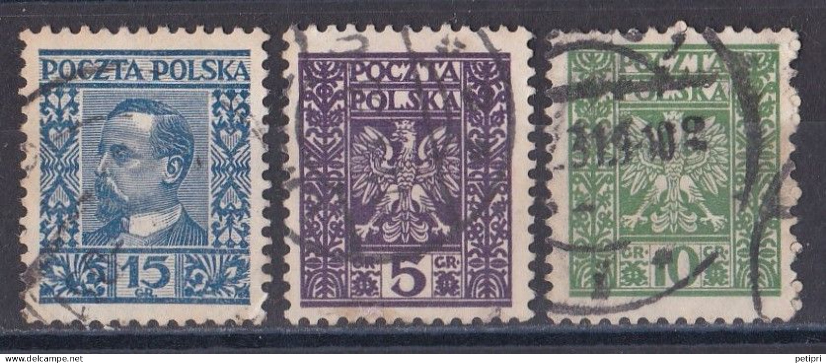 Pologne - République 1919  -  1939   Y & T N °  345   346   347  Oblitérés - Oblitérés