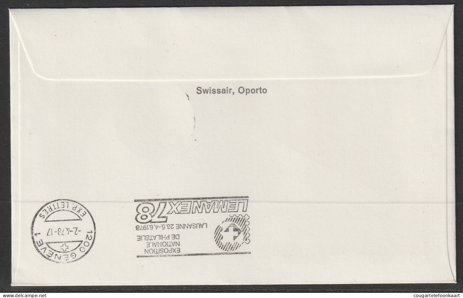 1978, Swissair, Erstflug, Oporto - Genf - Lettres & Documents