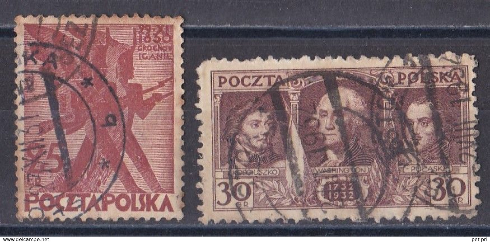 Pologne - République 1919  -  1939   Y & T N °  353  Et  355  Oblitérés - Gebruikt