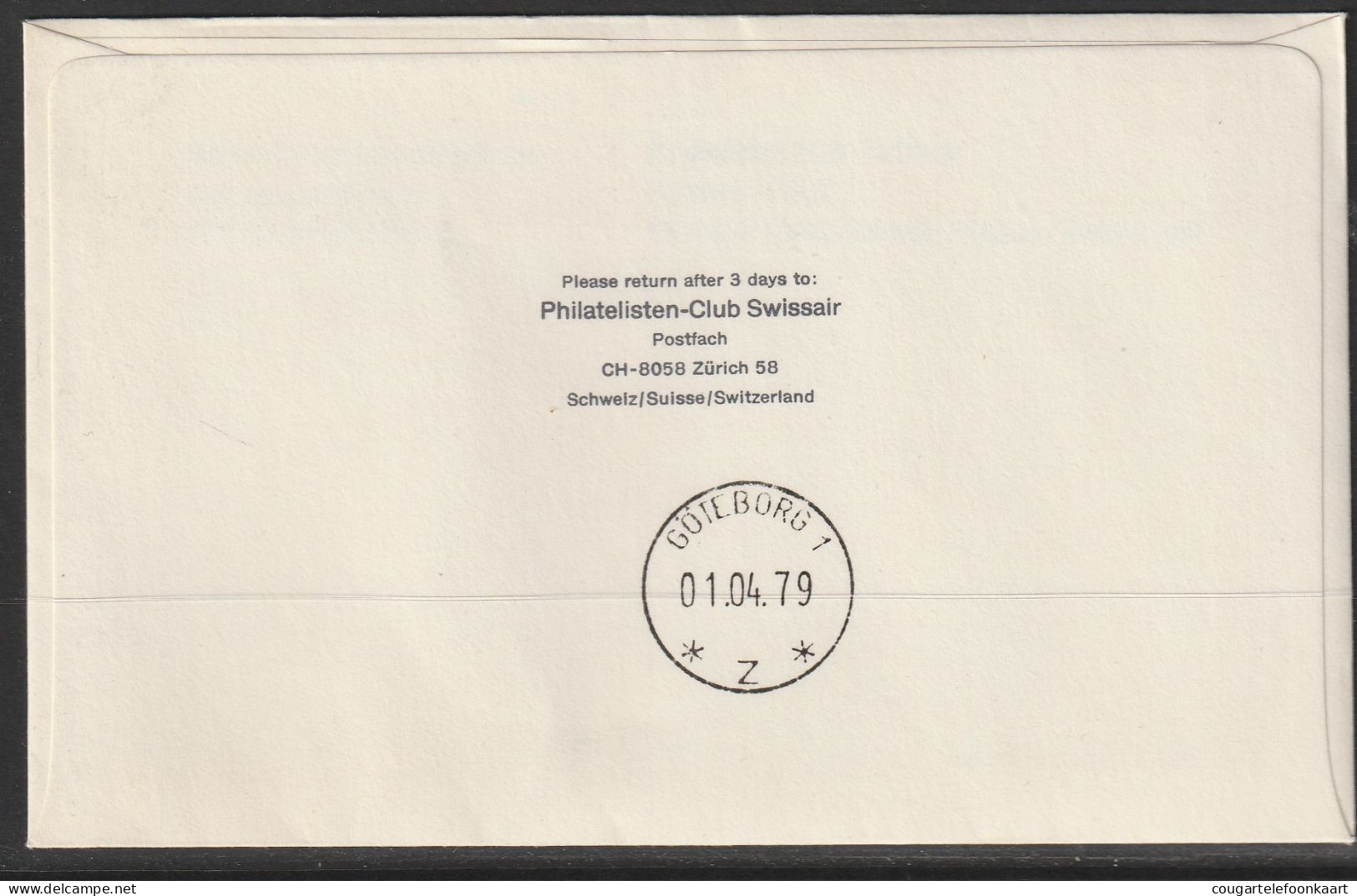 1979, SAS, Erstflug, Liechtenstein - Göteborg Sweden - Air Post