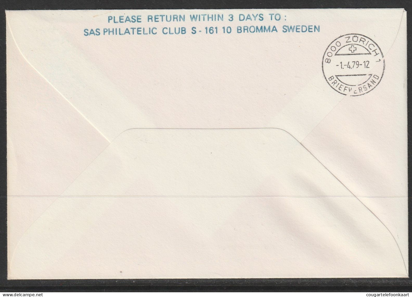 1979, SAS, Erstflug, Göteborg Sweden - Zürich - Lettres & Documents