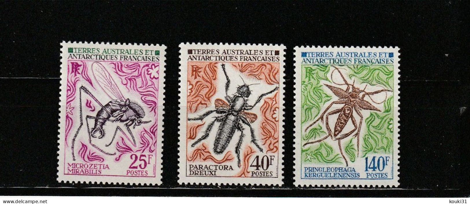 TAAF YT 40/42 ** : Insectes - 1972 - Unused Stamps