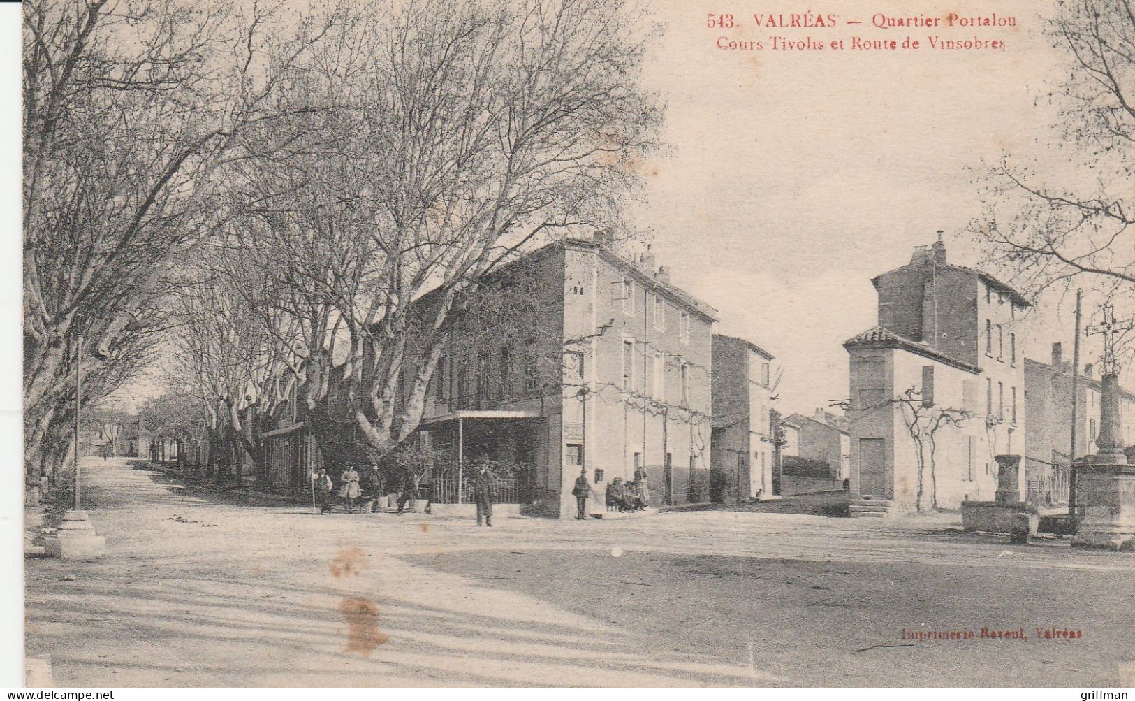 VALREAS QUARTIER PORTALOU COURS TIVOLIS ET ROUTE DE VINSOBRES 1917 TBE - Valreas