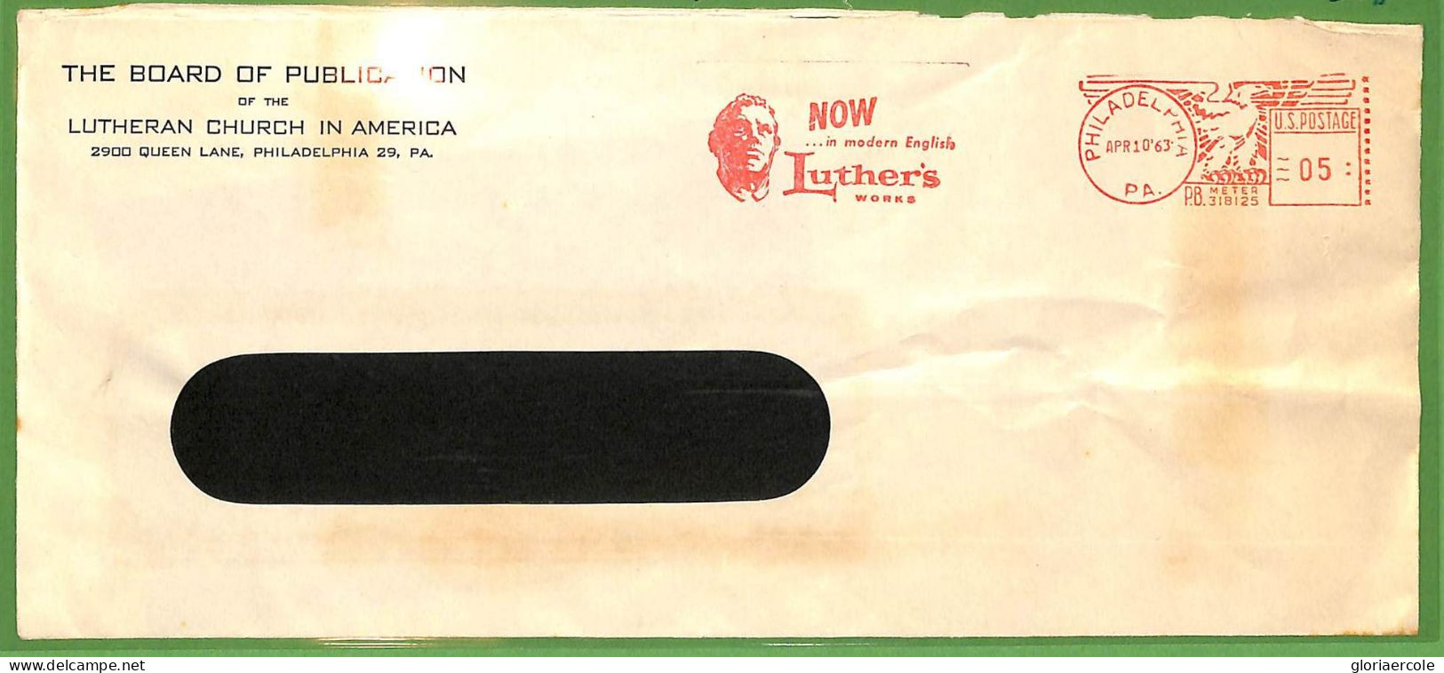 ZA1543 - USA  - POSTAL HISTORY - MECHANIC POSTMARK On Cover LUTHER Religion 1963 - Marcophilie