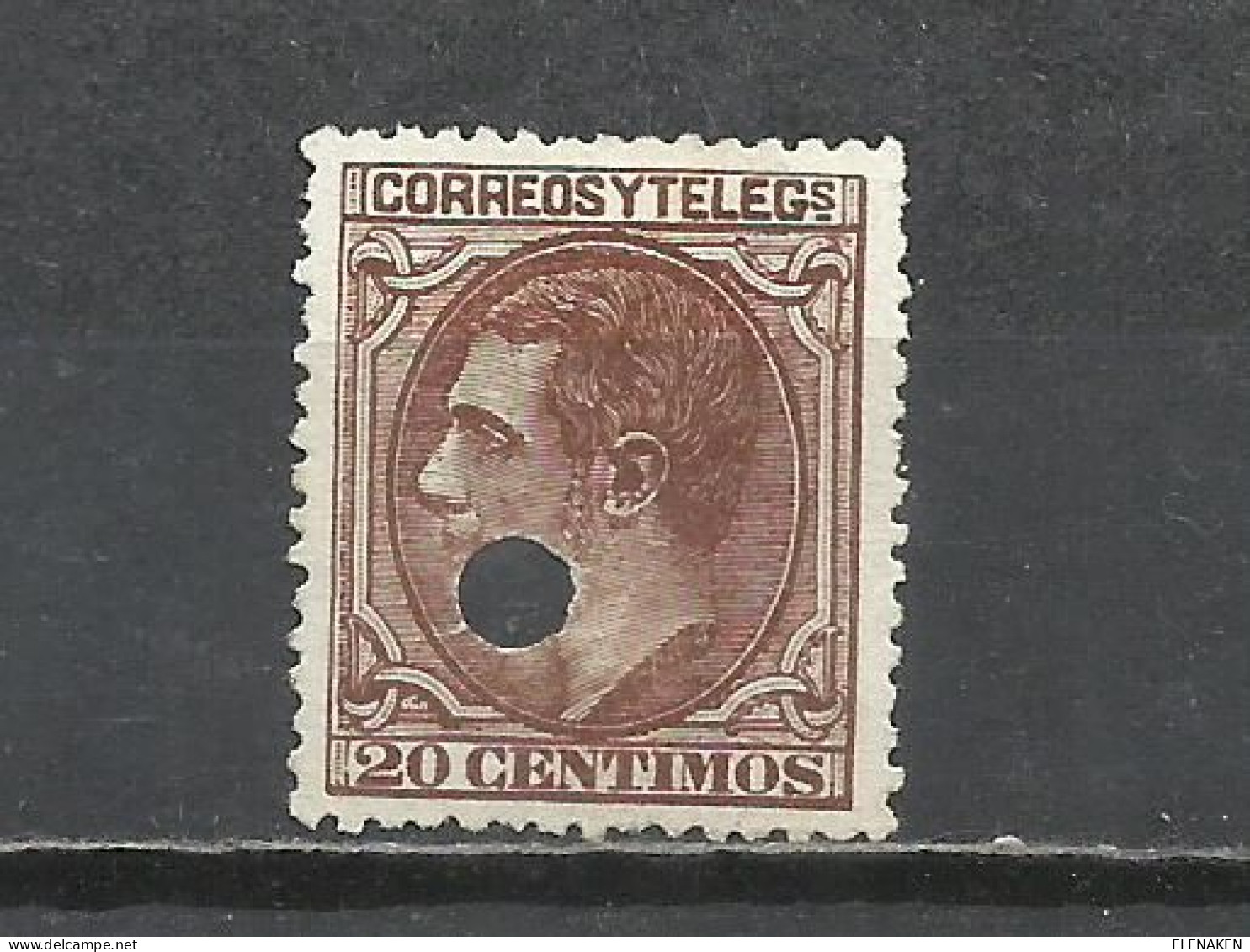 Q735O-SELLO CLASICO ALFONSO XII 1879 Nº 203 USADO POR TELÉGRAFOS TALADRO PERFINS - Used Stamps