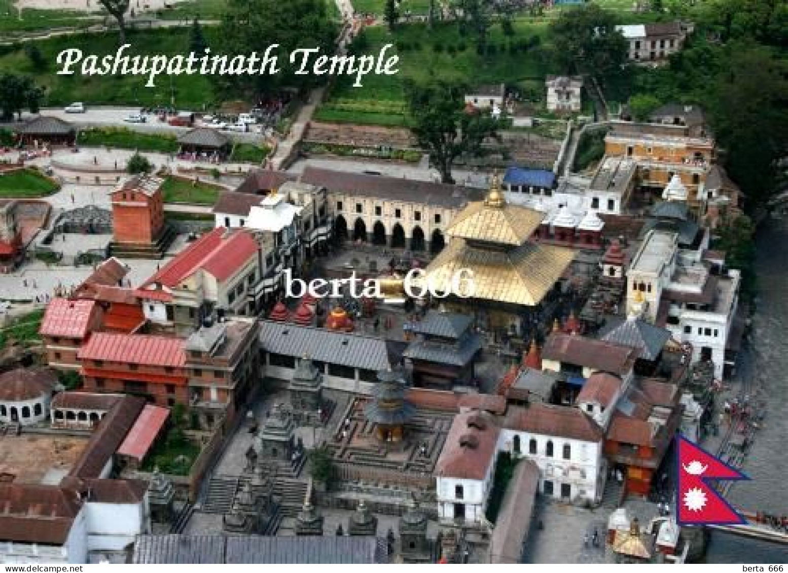 Nepal Pashupatinath Temple Aerial View UNESCO New Postcard - Nepal