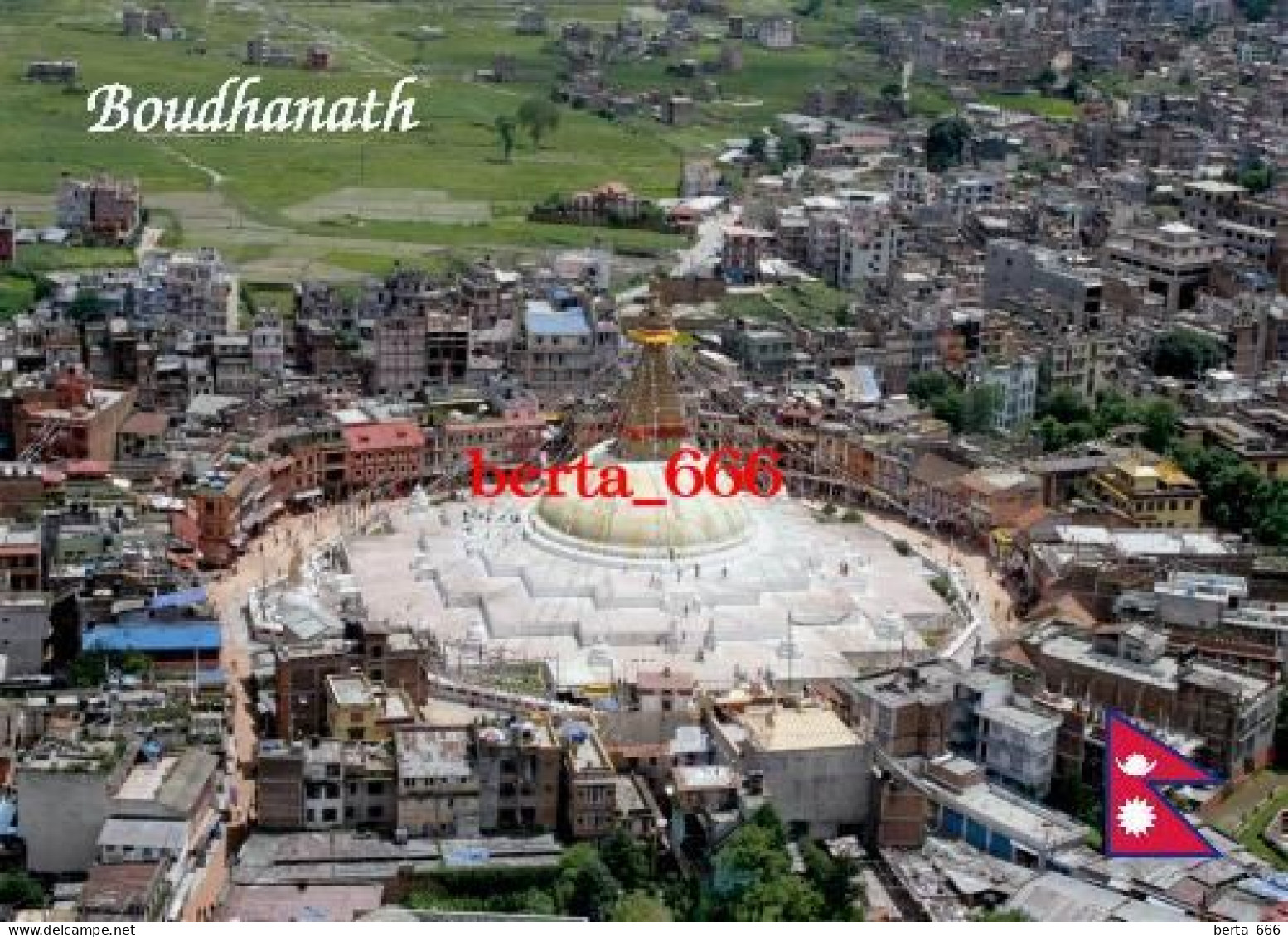 Nepal Boudhanath Temple Aerial View UNESCO New Postcard - Népal