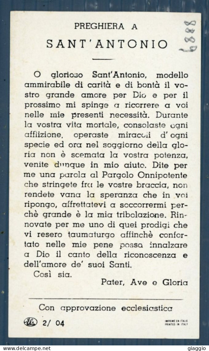 °°° Santino N. 8889 - Sant'antonio °°° - Religión & Esoterismo